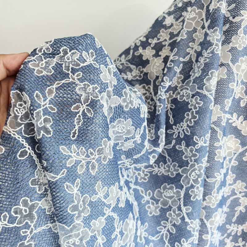 Embroidery Flower Pattern - قماش دانتيل تول مطرز بالزهور، قاعدة