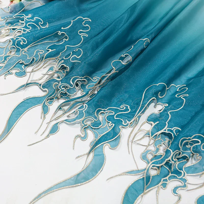 Embroidery Style - قماش تدرج اللون بتطريز على الطراز