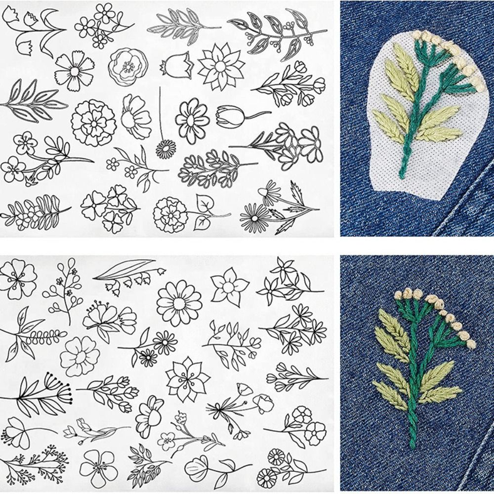 Embroidery Flower Pattern - الإبداعية خياطة التطريز ورقة ، المياه