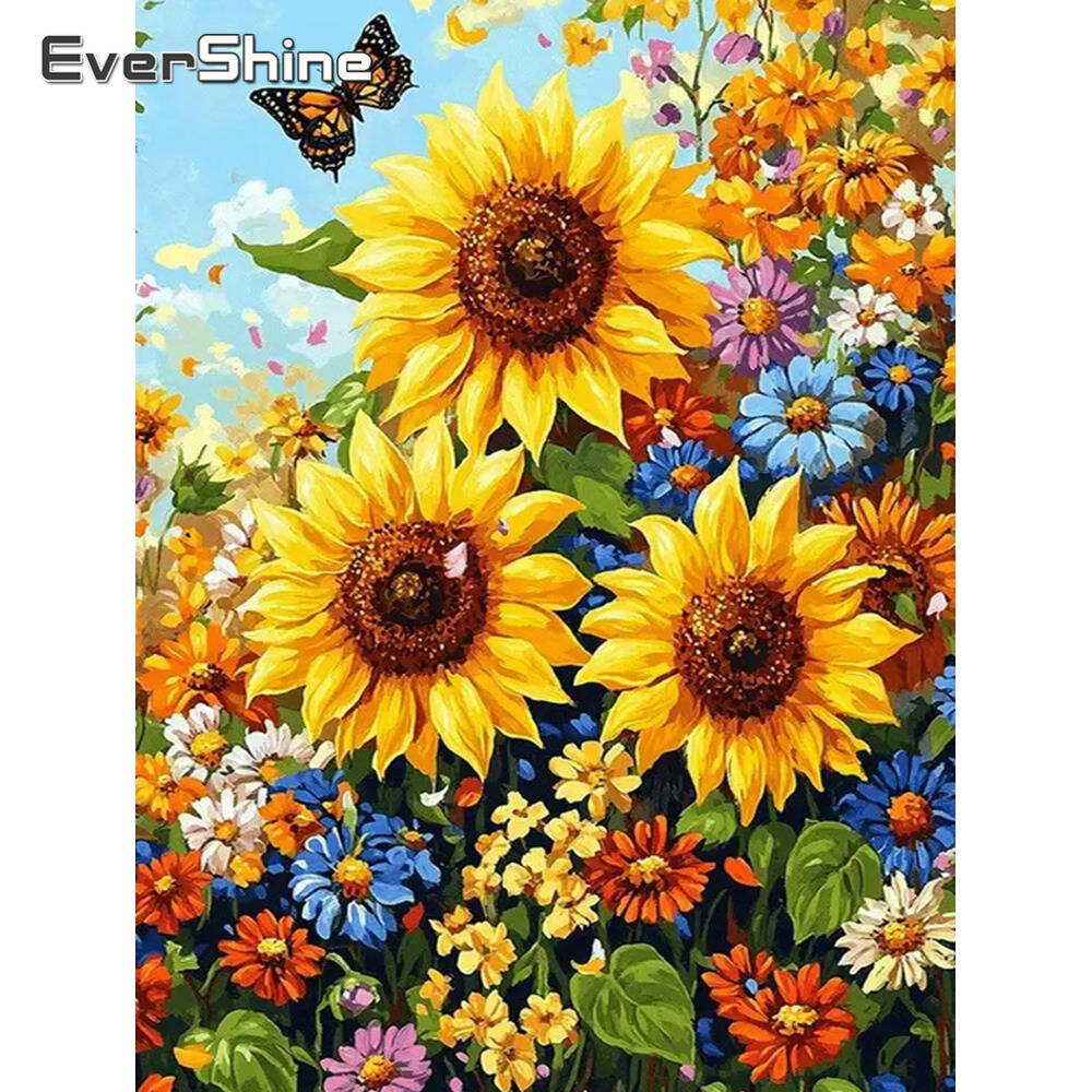 Embroidery Daisy Flower - لوحات ديزني الماسية زهرة الورد الماس