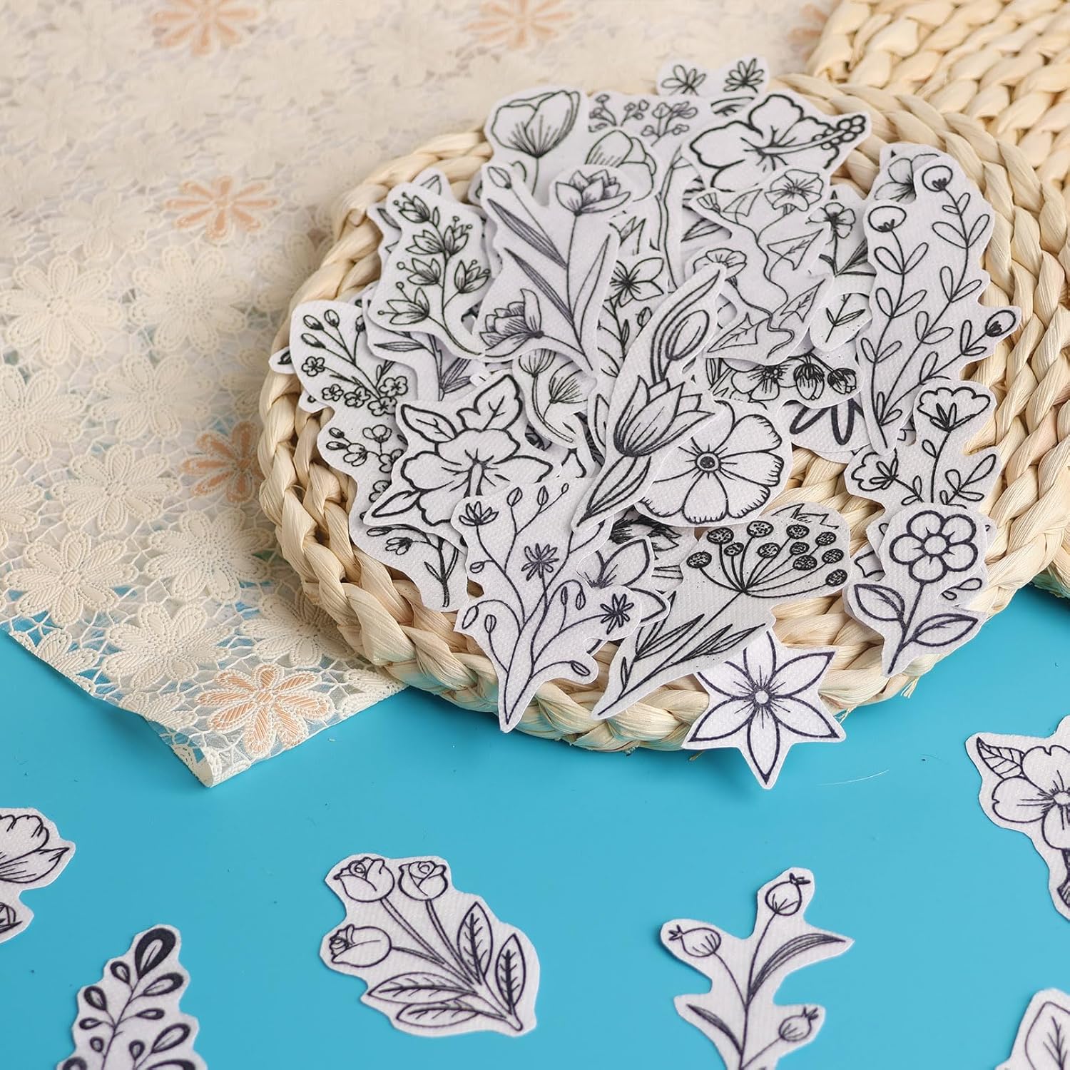 50 قطعة من مثبتات التطريز القا - مراجعة Embroidery Flower Pattern وسعره