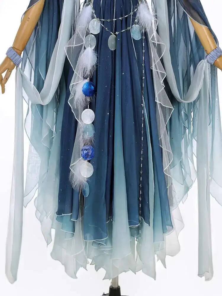 فستان أزرق فريد بتطريز ثقيل، ب - مراجعة Embroidery Style وسعره