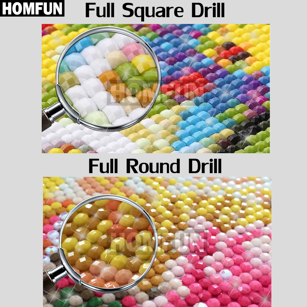 HOMFUN الماس التطريز 