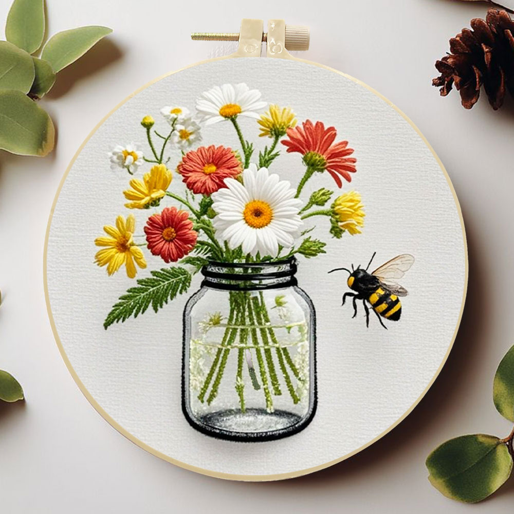 1 قطعة مجموعات التطريز ديزي زه - مراجعة Embroidery Daisy Flower وسعره
