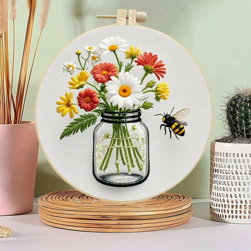 1 قطعة مجموعات التطريز ديزي زه - مراجعة Embroidery Daisy Flower وسعره