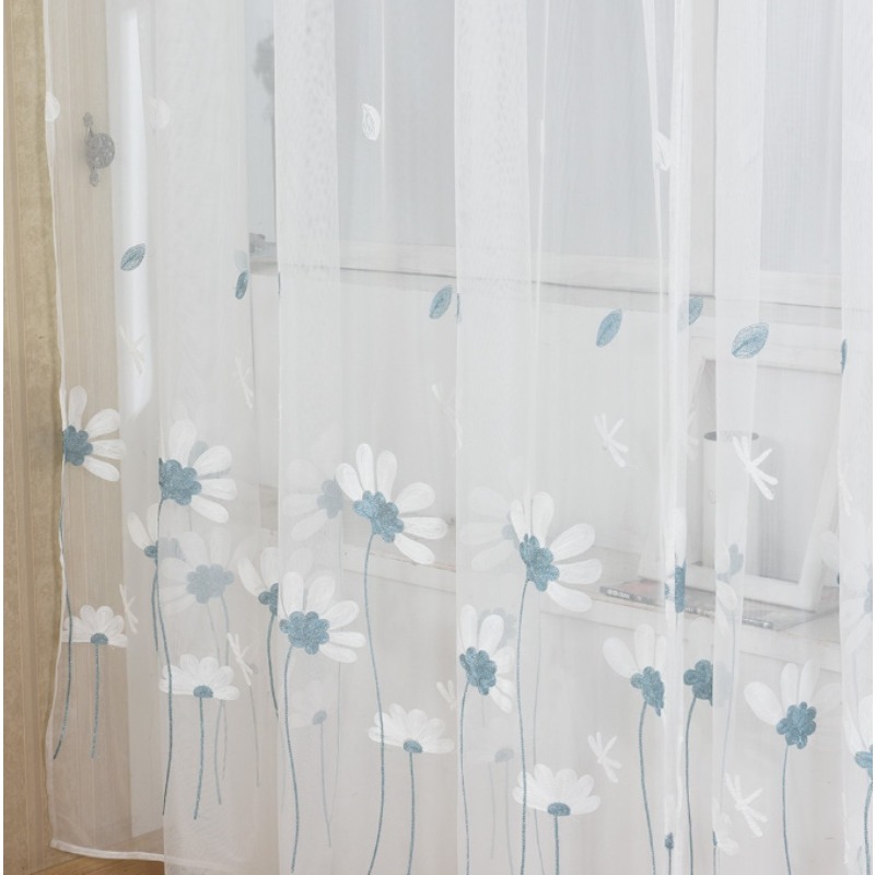 ستائر شبكية بسيطة وعصرية بنمط  - مراجعة Embroidery Daisy Flower وسعره