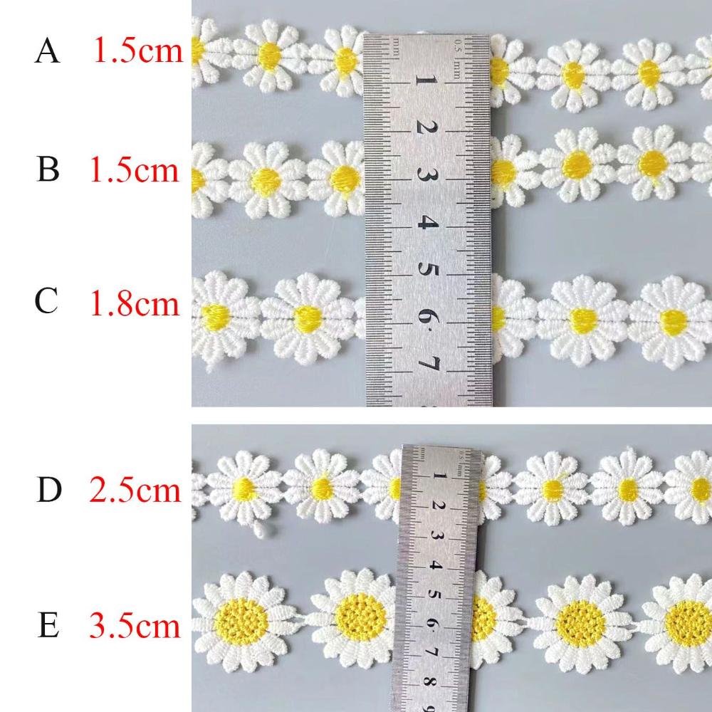 قماش دانتيل ديزي جميل أبيض مطر - مراجعة Embroidery Daisy Flower وسعره