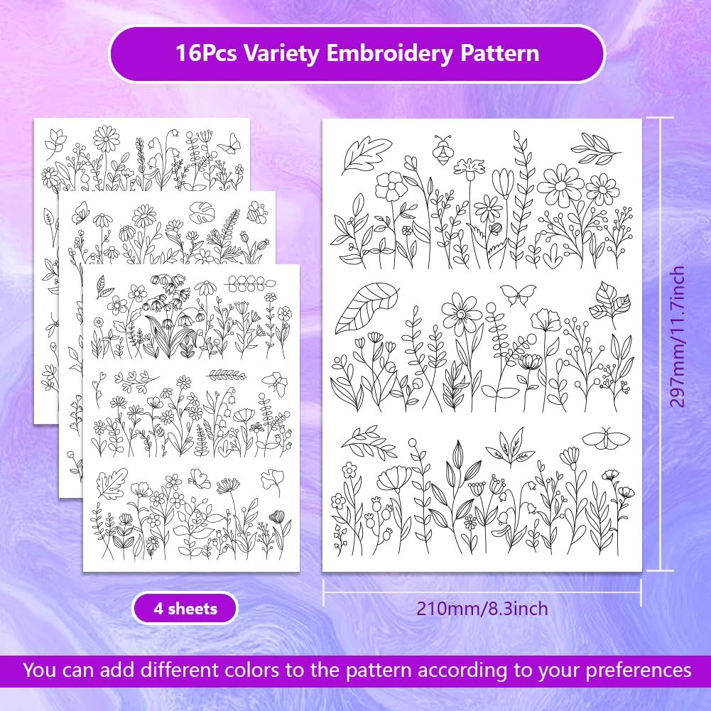 مثبتات أنماط التطريز القابلة ل - مراجعة Embroidery Flower Pattern وسعره