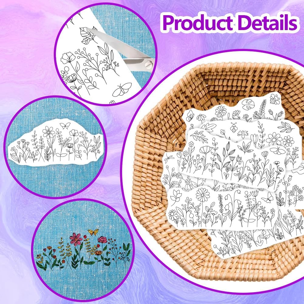 مثبتات أنماط التطريز القابلة ل - مراجعة Embroidery Flower Pattern وسعره