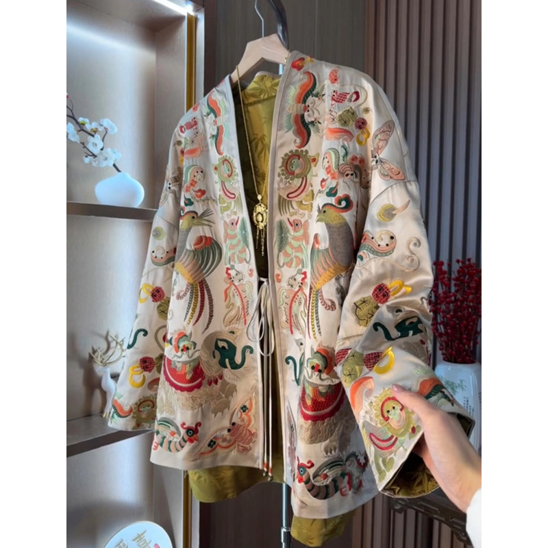 سترة كيمونو صينية الطراز جديدة - مراجعة Embroidery Style وسعره