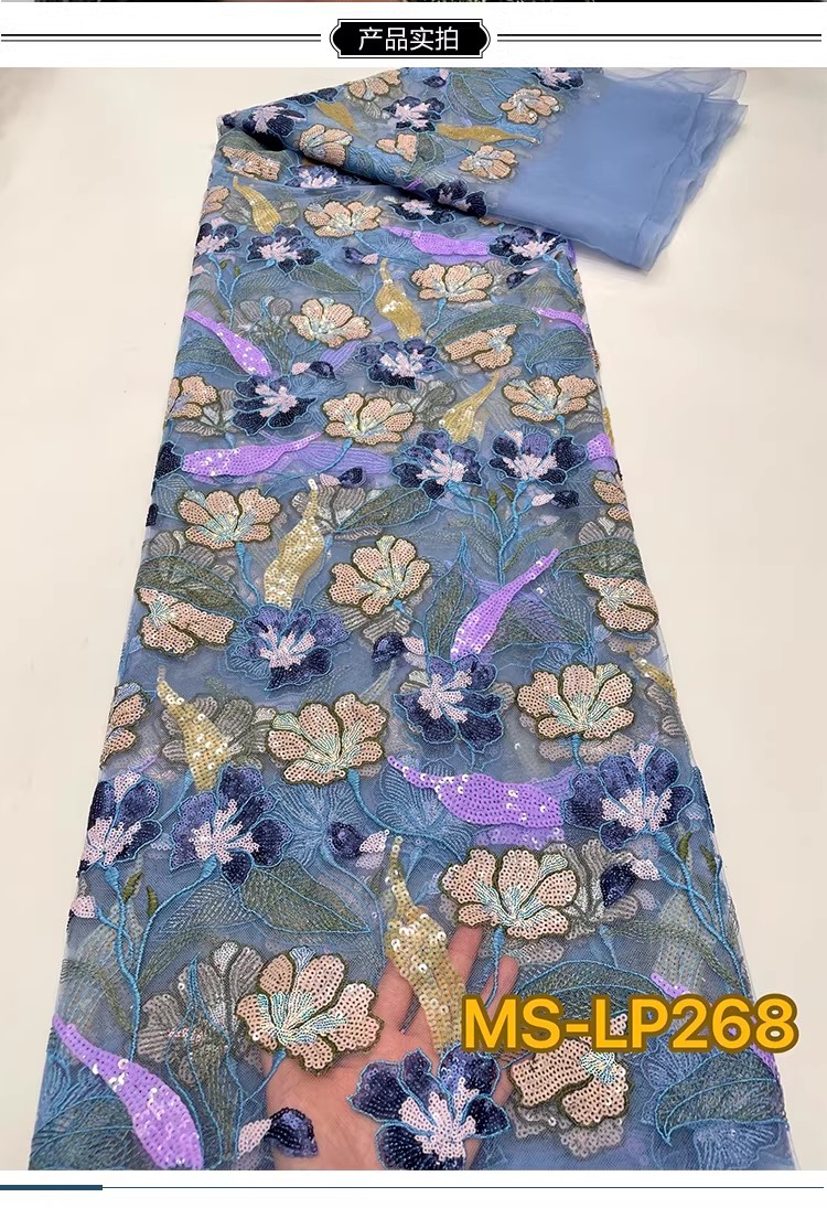 1 ياردة من قماش تلّا الفاخر ال - مراجعة Embroidery Flower Pattern وسعره