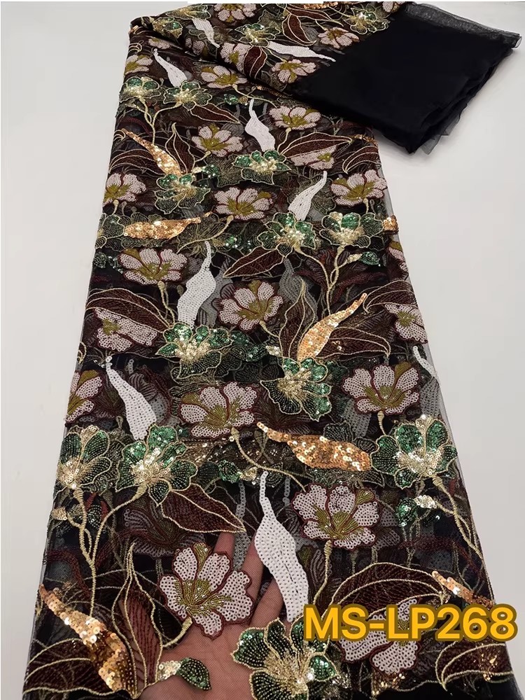 1 ياردة من قماش تلّا الفاخر ال - مراجعة Embroidery Flower Pattern وسعره